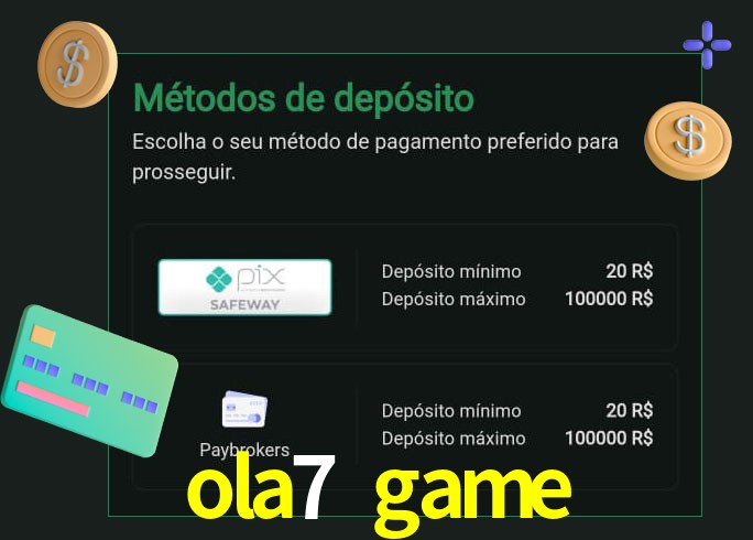 O cassino ola7 game oferece uma grande variedade de métodos de pagamento