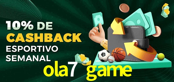 10% de bônus de cashback na ola7 game